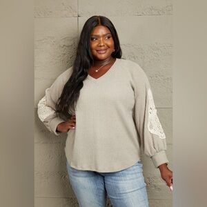 Sew In Love Lace Patch Detail Sweater